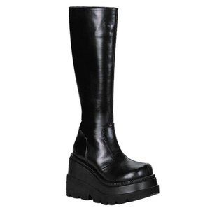 Demonia Black Platform Knee-High Boots